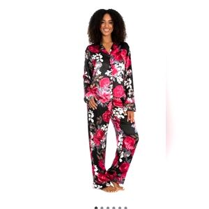 Lilac And London Floral Silk Pajama Set